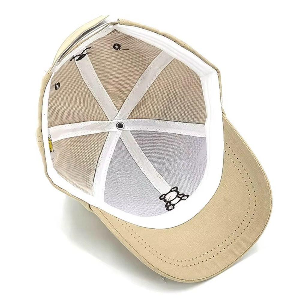 Cute Toddler Peaked Cap Cartoon Bear Baby Sun Visor Hat Lightweight Baby Baseball Hat  Travel