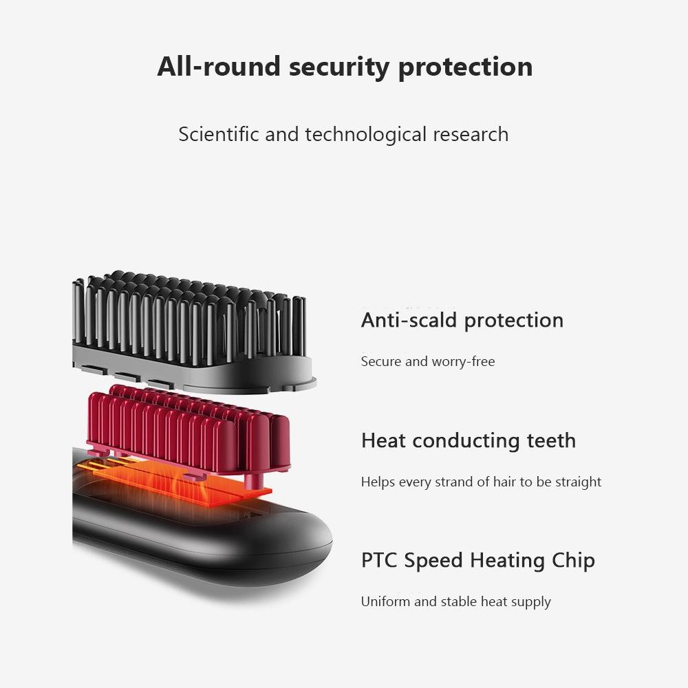 Rechargeable Portable Travel Hair Straightening And Curling Dual-Use Styling Tool Cordless Negative Ion Hair Straightening Comb