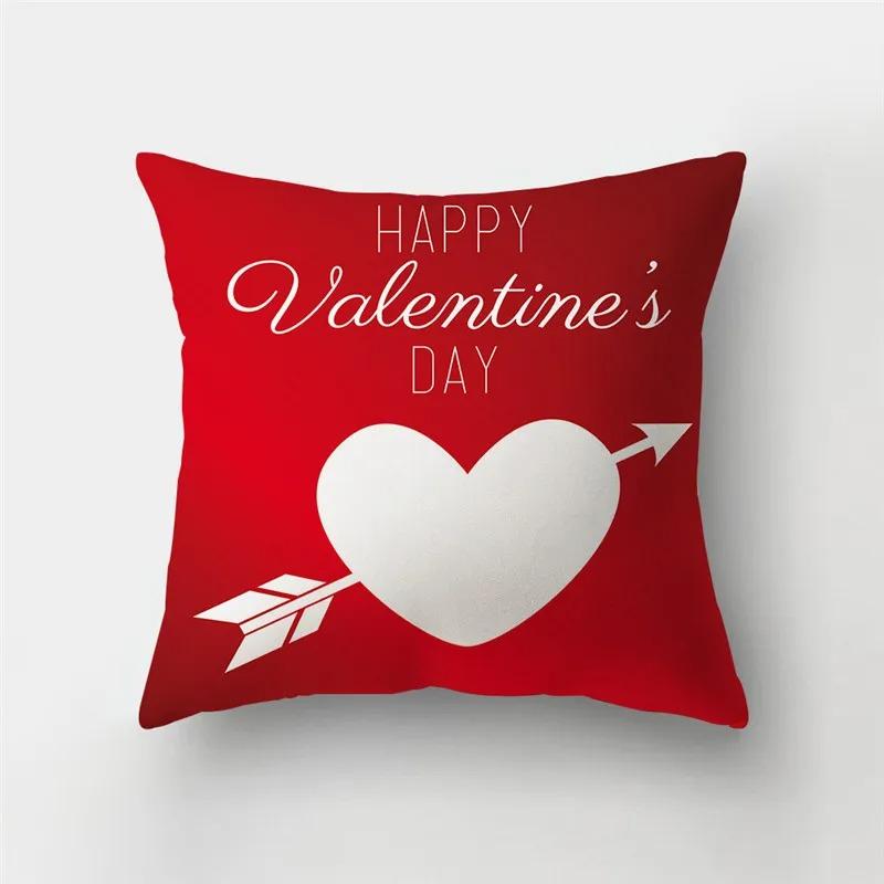 Valentine's Day Love Pattern Decorative Pillowcase Living Room Office Ornaments Home Pillowcase