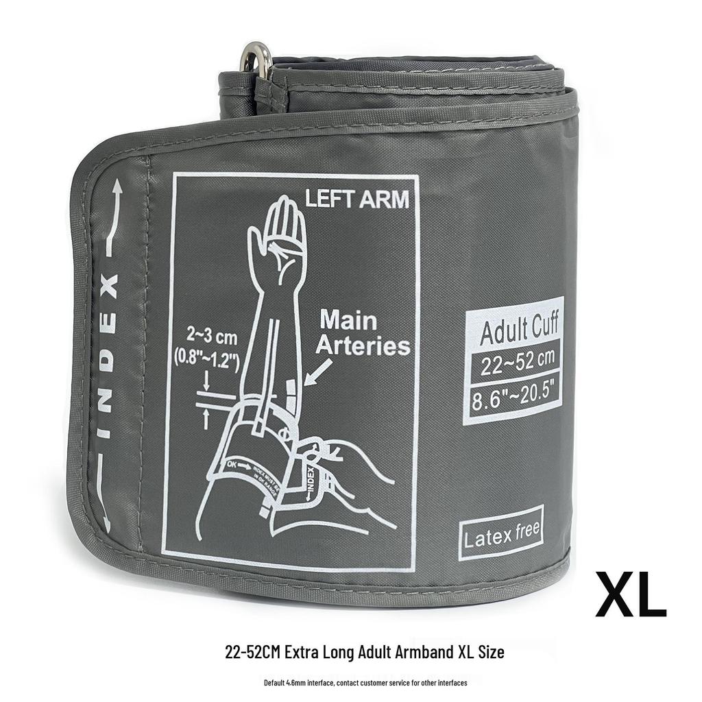 Upper Arm Blood Pressure Monitor with Extended Cuff and Connector for Home Use