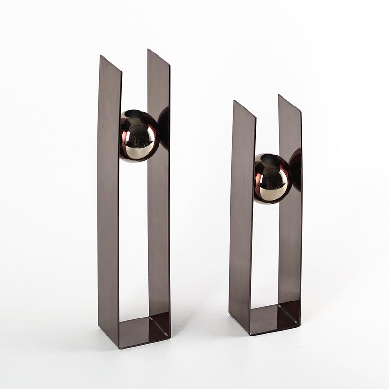 Metal Handicrafts Silver Ball Geometric Flower Arrangement Round Flower Vase Square Box Art Round Bead Vases Home Decoration