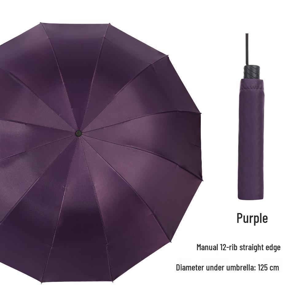 Extra-Large Reinforced Double Business Umbrella - UV Protection & Weather Resistant