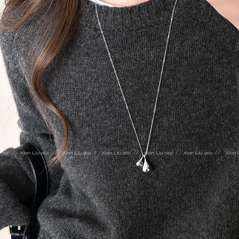 2025 Gold Water Drop Pendant Necklace: Elegant Long Chain for Women