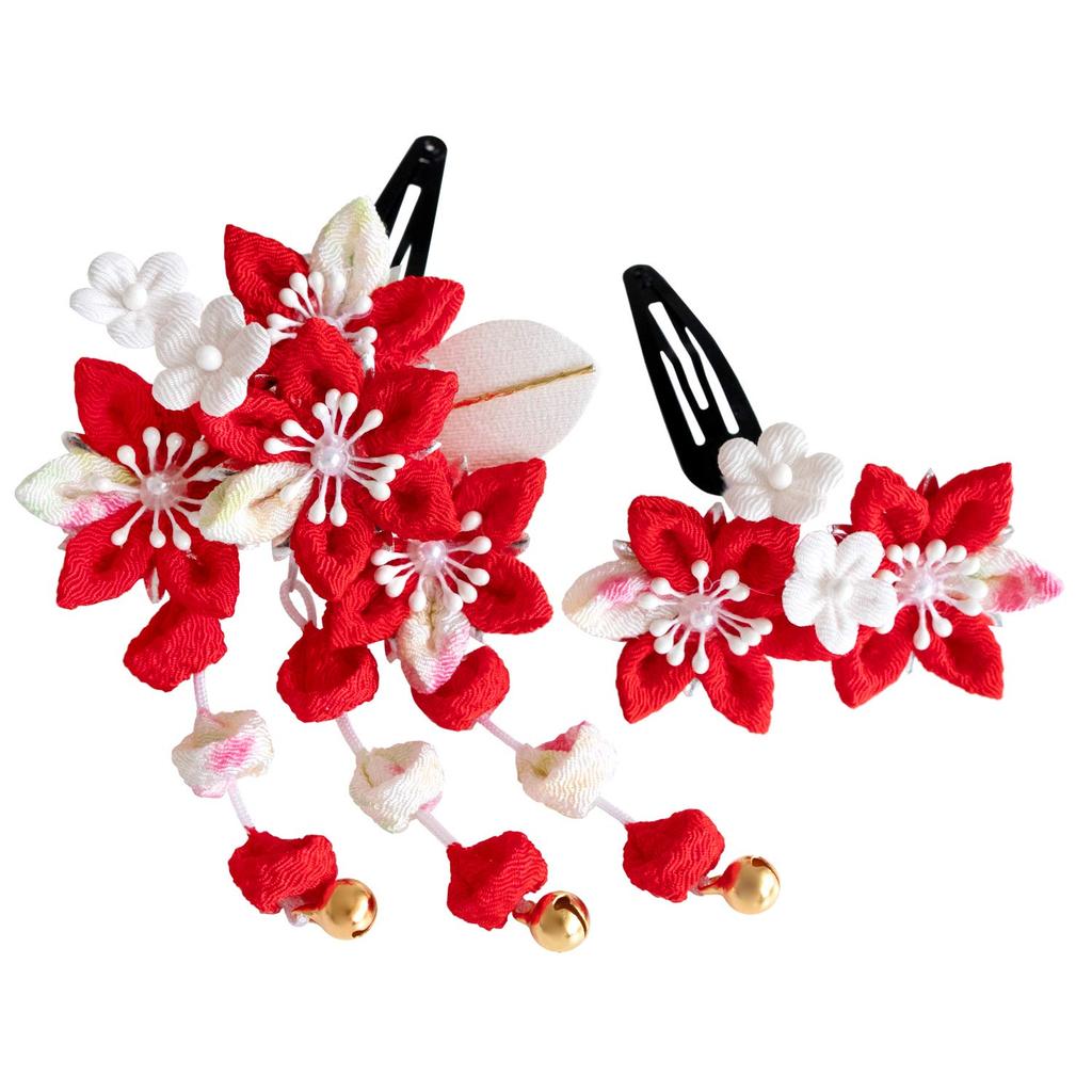 Shichigosan Hair Ornament for Years Old 753 Tsumami Craft A B D F K Set One [Kyoetsu] 3-7 2-Piece (A-08, Size)