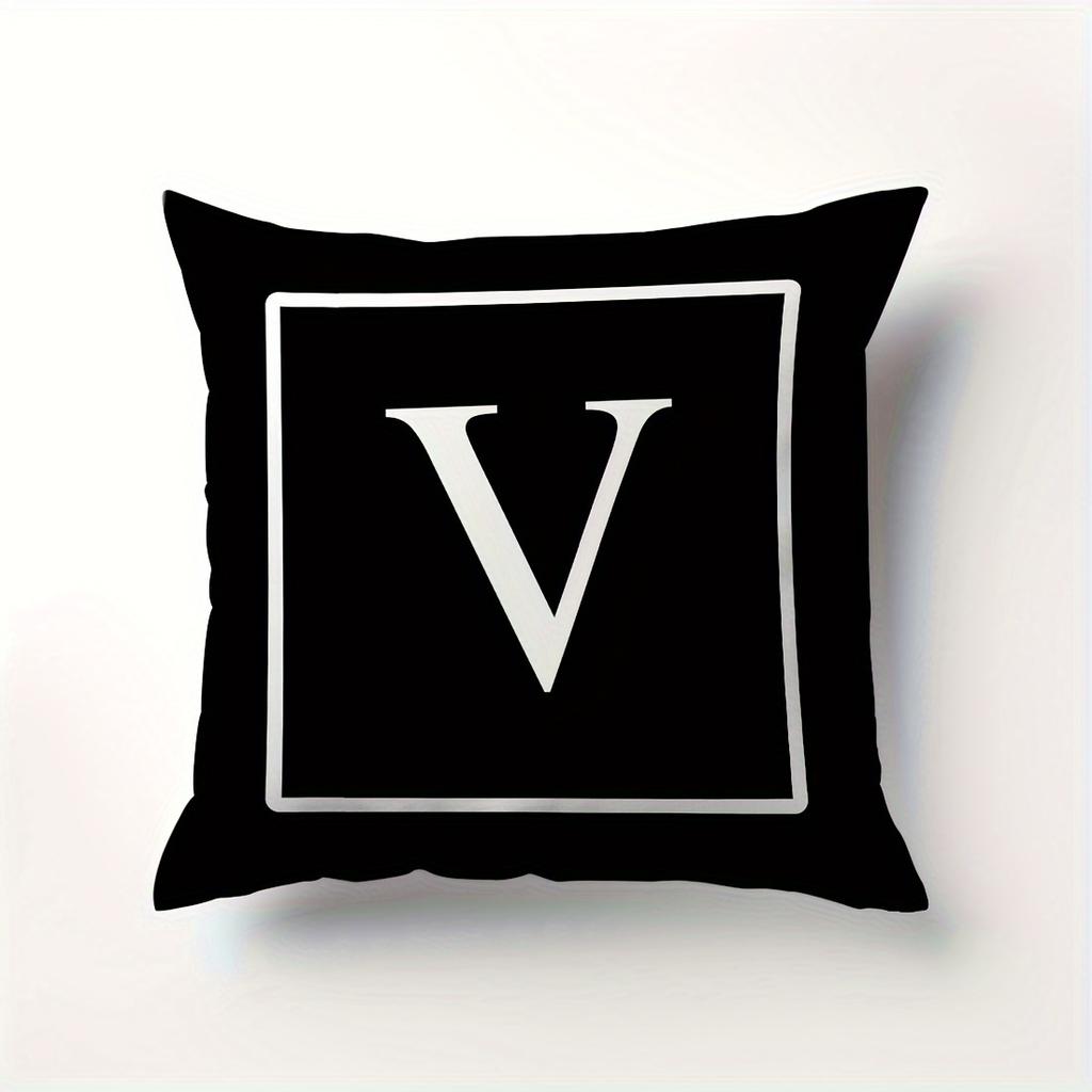 Minimalist Letter Pillow Cover Single Alphabet Print Cushion Case Personalized Initial Decor Pillow for Home Dorm