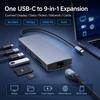 9 in 1 USB C Hub 10Gbps USB 3.2 Gen2 Dual Type C 4K 60Hz Video Gigabit Ethernet RJ45 100W PD SD TF Docking Station MacBook