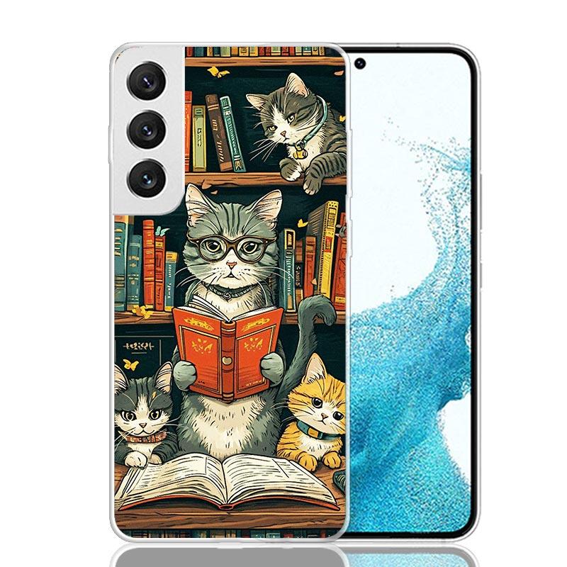 Read Books Illustration Reading Phone Case For Samsung Galaxy S26 S25 Edge S24 S23 FE S22 Ultra S21 Plus S20 + Fundas Cover Coqu