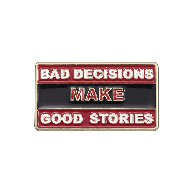 Geometric Letter Eyecatching Brooch Durable Alloy Design Perfect For Motivation And Daily Wear