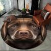 Cute Dog Samoye,Chihuahua,Koki Pomeranian Cartoon Round Carpet Rug for Living Room Bedroom Decor,kids Pet Area Rug Non Slip Mat