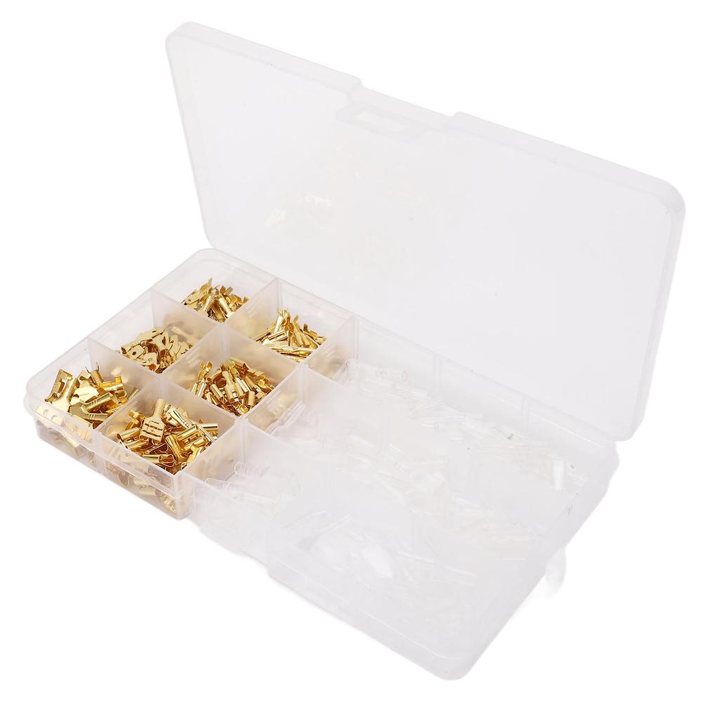 270-teiliges Crimp-Anschlussset aus Messing mit Isolierhülsen, sortiert, kaltgepresst, 2,8 mm, 4,8 mm, 6,3 mm