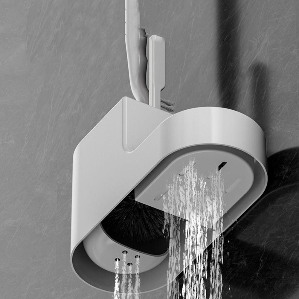 Wall Mounted Toilet Brush Set Long Handle Toilet Scrubber No Dead Corners Cleaning Brush  Home