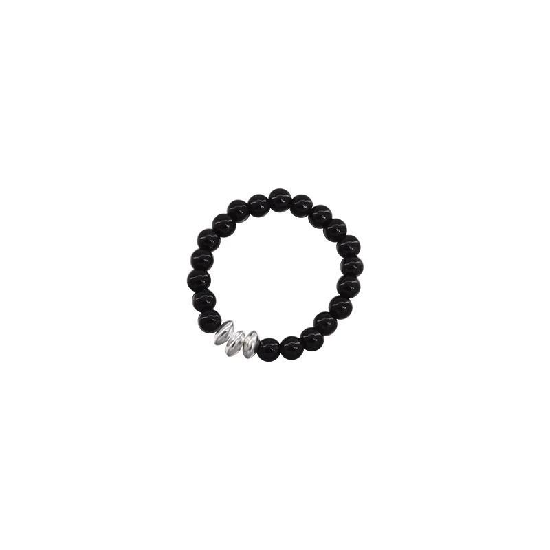 Black Adjustable Versatile Agate Ring For Women With A Touch Of Vintage Charm
