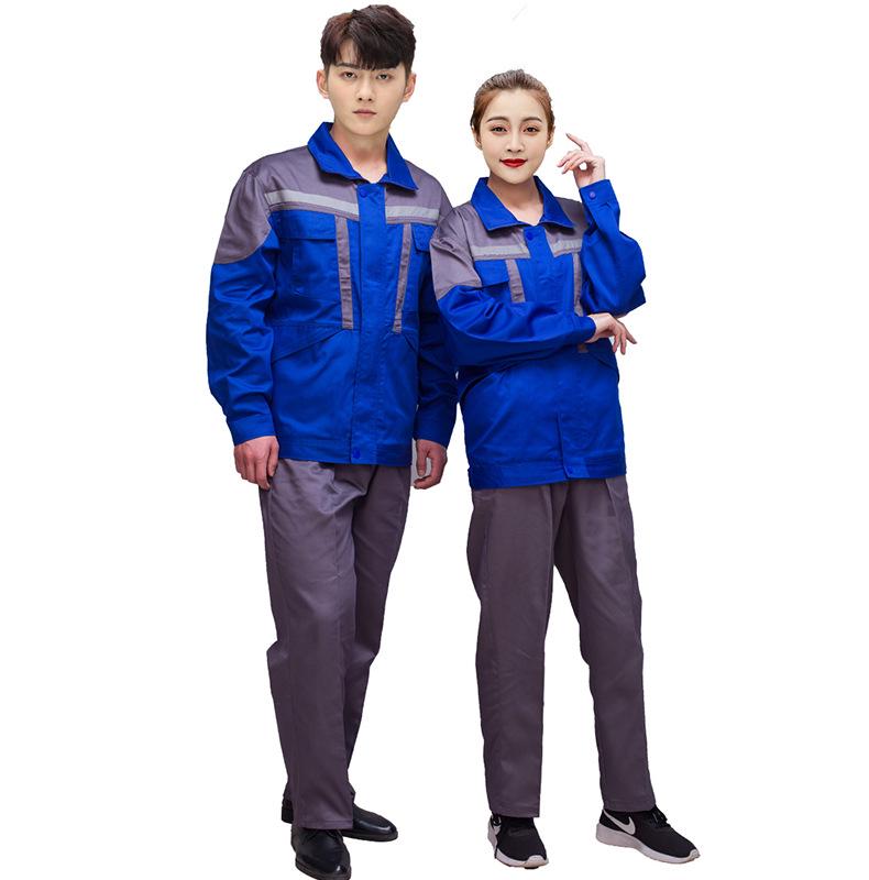 Color Block Men's Mechanic Work Overalls: Long Sleeve, Dirt Resistant Workshop Uniform