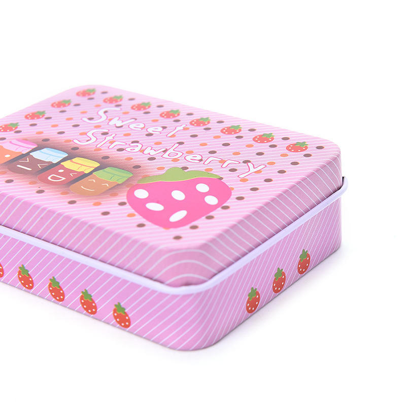 Mini Puszka Metalowy Pojemnik Mały Prostokąt Urocze Pudełko do Przechowywania Wzór,