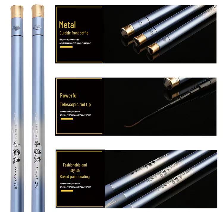 Ultralätt Portabelt Kolfiberfiskespö för Bäck och Karp