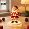 Santa Claus Night Light Figurine with Warm LED Light, Christmas Glowing Tabletop Creative Xmas Home Ornament Decor, Holiday Desktop for Bedroom Office
