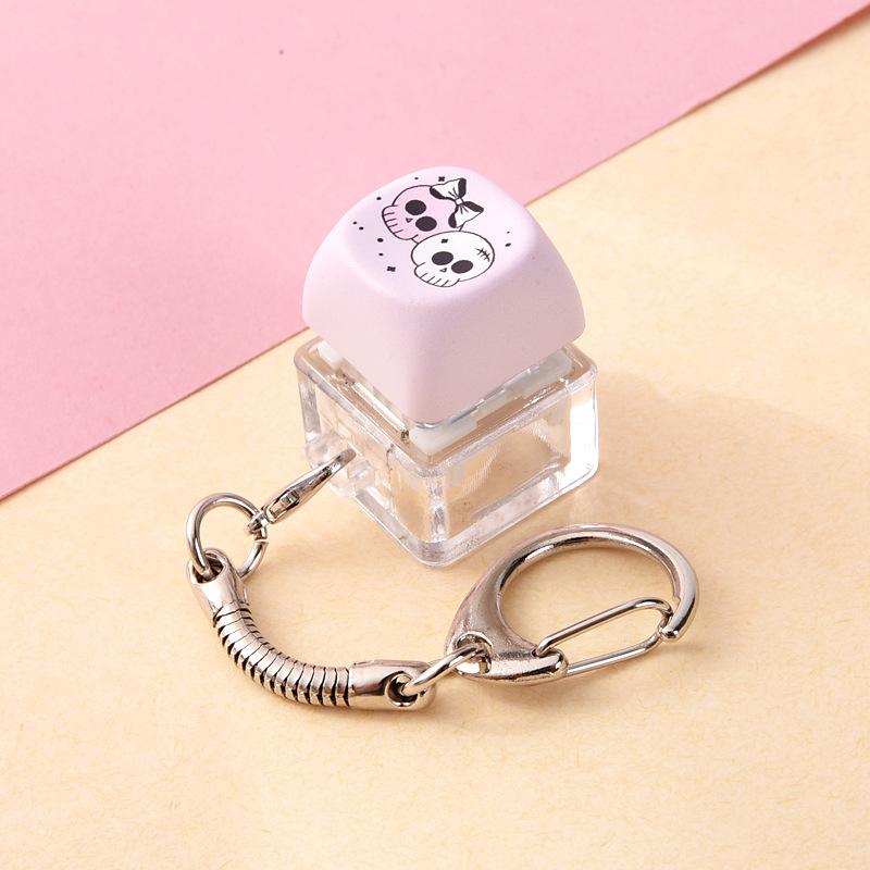 Halloween Mechanical Keycap Keychain, Portable Fidget Finger Toy Pressable Button for Office Travel Anxiety Relief Party Favor