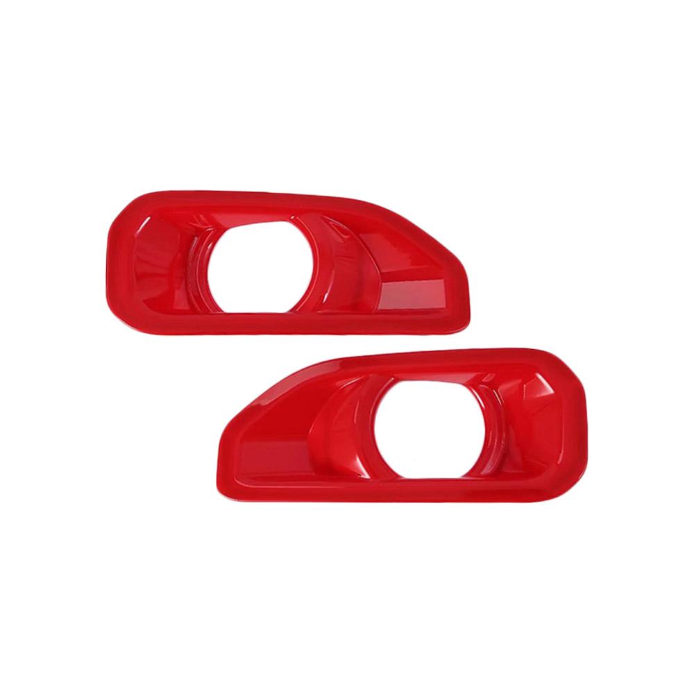 1 Pair Silver/Red For Jeep Wrangler JL 2018 2019 Car Front Fog Lamp Decorative Cover Sticker Accessories