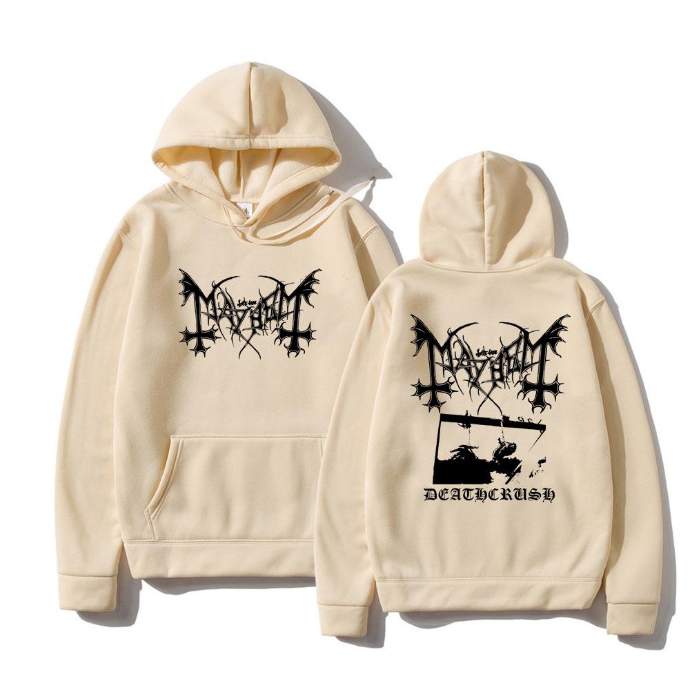 Mayhem Deathcrush Album Graphic Hoodie Men Women Casual Hip Hop Vintage Pullover Men's Double Sided Printed Comfortable Hoodies