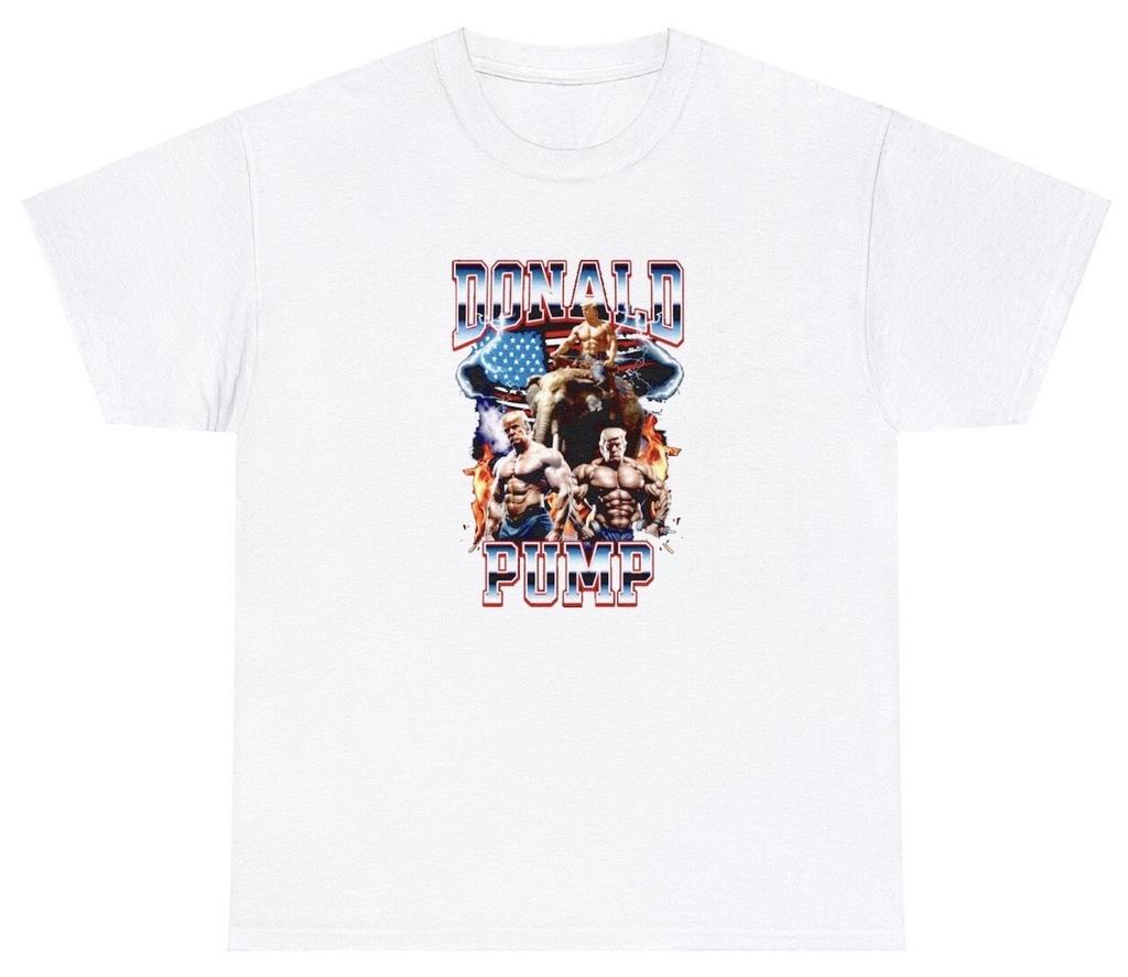 Donald Pump T Shirt Funny Trump Gym Pump Cover Bootleg Presidential Election Tee