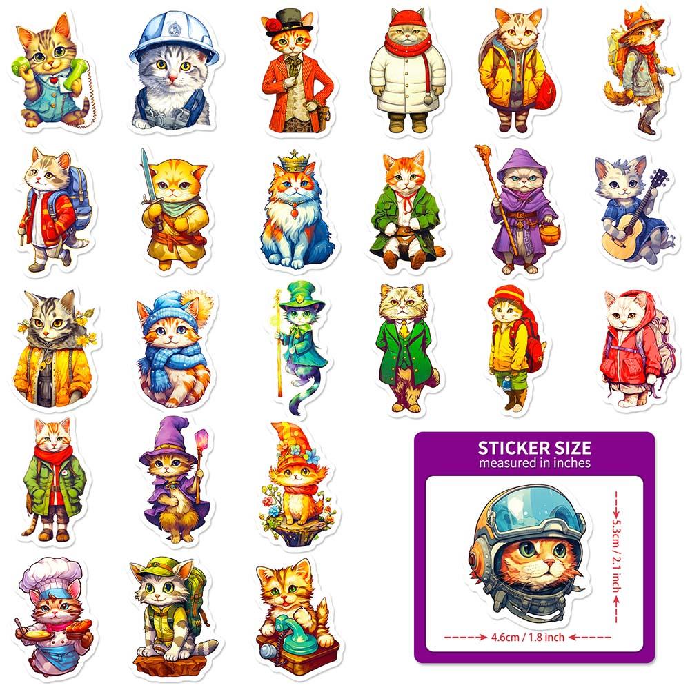 10/50 stk tegneserie søt kul katt klistremerker katt cosplay graffiti klistremerker for gjør-det-selv-bagasje laptop skateboard motorsykkel sykkel klistremerker