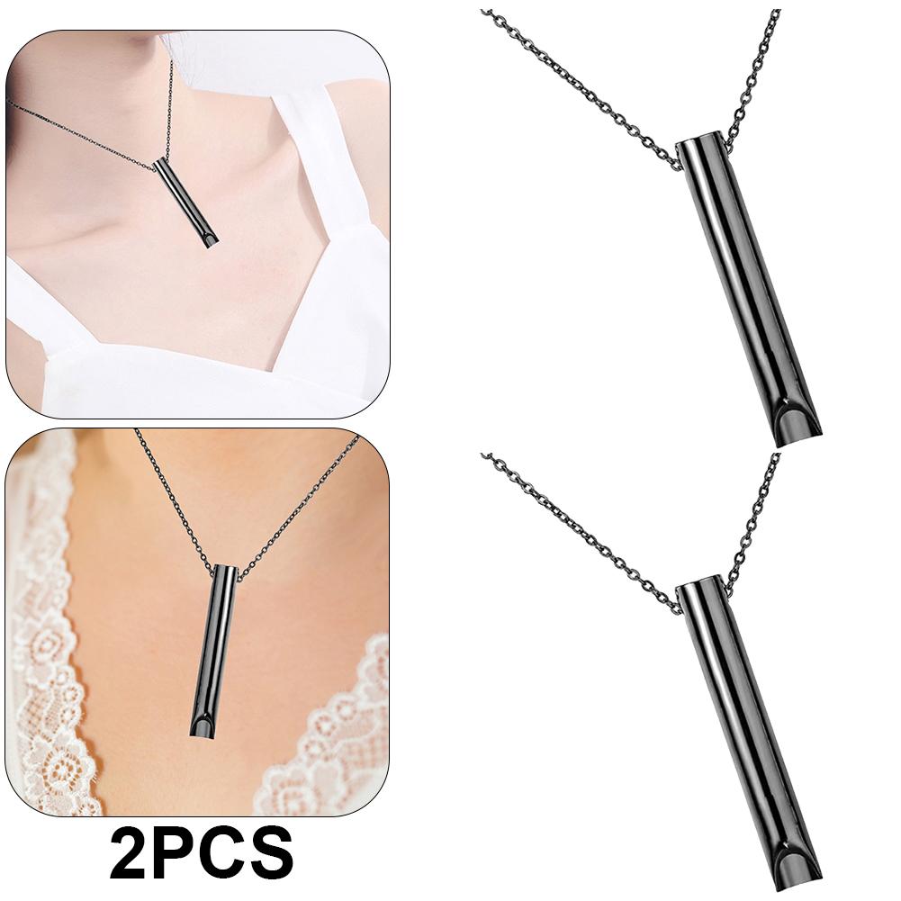 

Дыхательное ожерелье, свисток, успокаивающее тревогу, ожерелье для мальчиков и девочек (черный) К