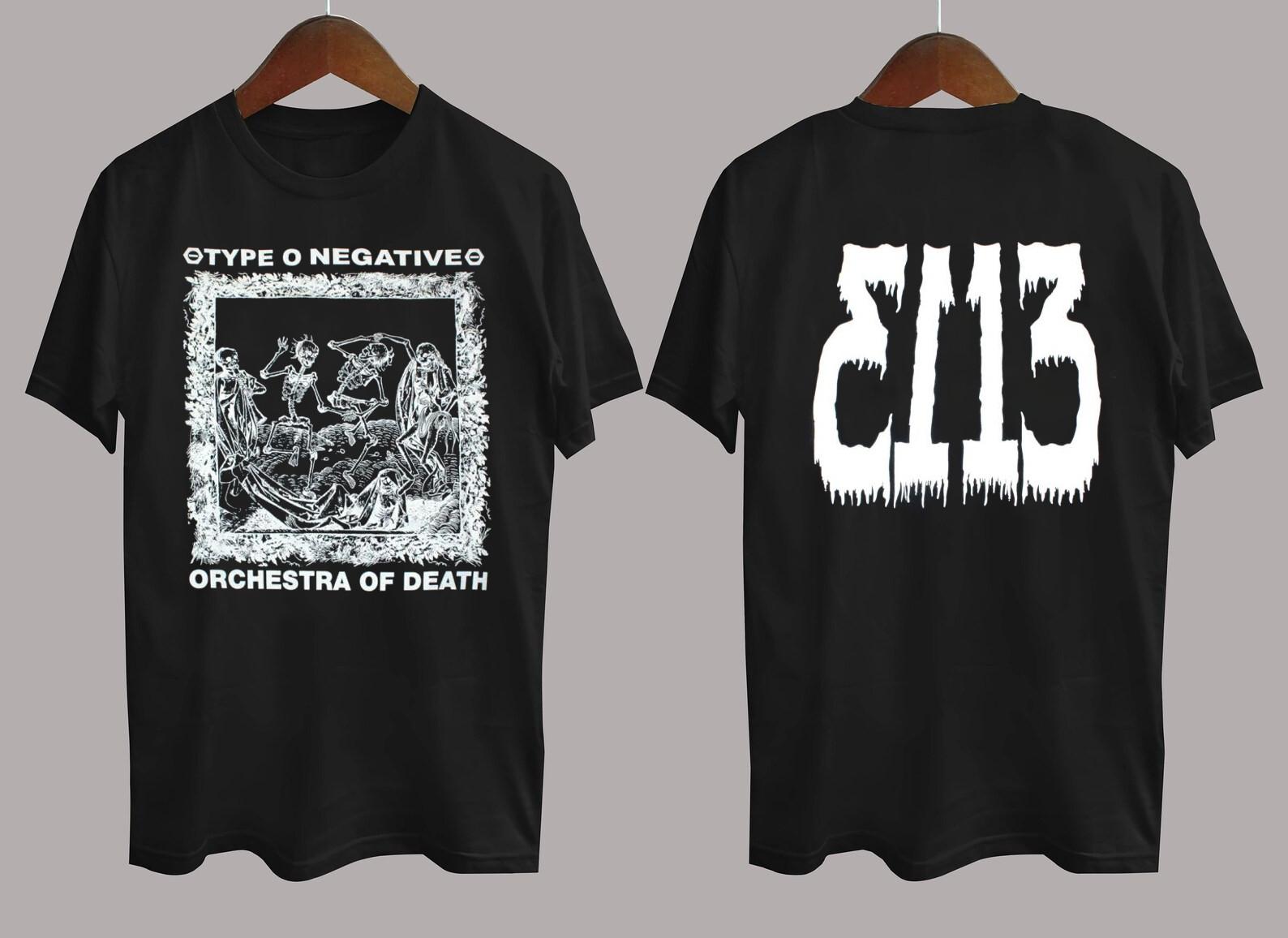 Vtg Type O Negative Music Band Cotton Black All Size 2 Sided Shirt UR654 XL
