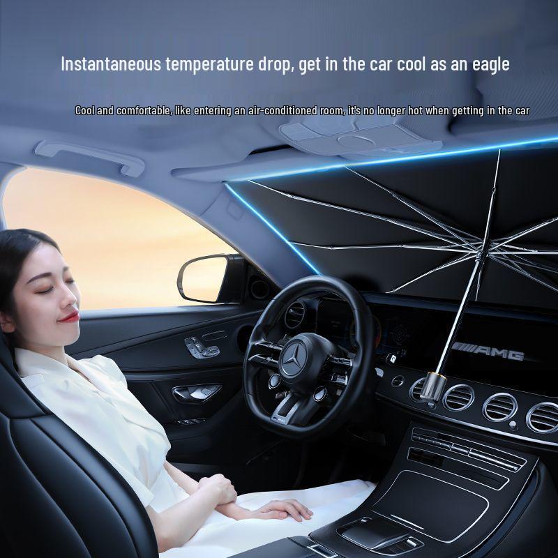 Car Sunshade Visor, Heat Insulation Curtain for Front Windshield Summer Protection.