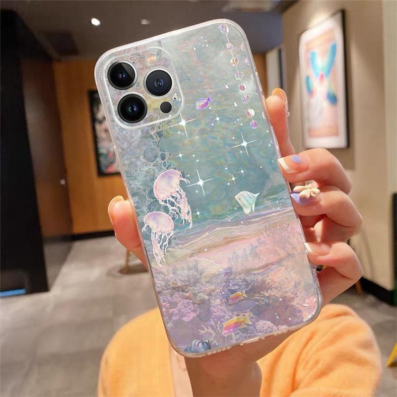 Sea Creatures Jellyfish Phone Case For Iphone 15 14 Pro Max 13 12 11 Pro Max XSMax XR 12 13 Mini 14 Plus