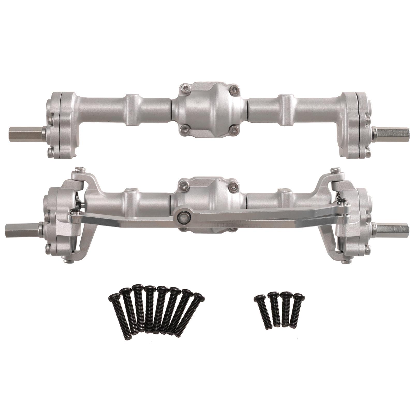 

Радиоуправляемая машина серии Mangniu MN с металлическими модернизированными портальными мостами спереди и сзади 1:12 серебряный