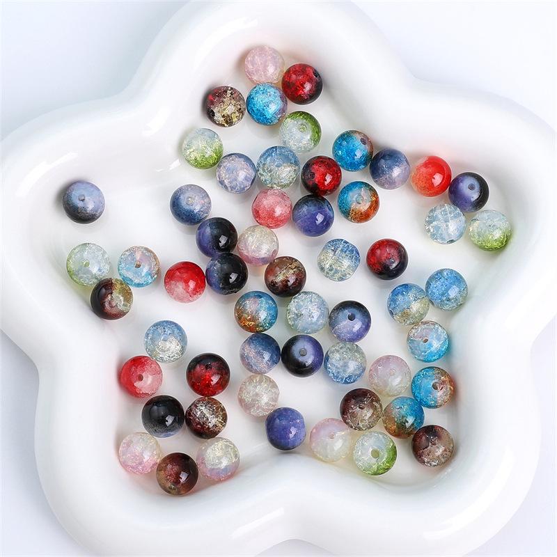 8/10mm Crackle Bicolor Glass Beads for DIY Jewelry