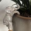 Cute Climbing Elephant Flower Pot Hugging Figurines Resin Hanging Elephant Statue Planter Pot Decorations for Home Garden