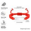Pulsera de Identificación con Grabado Gratuito de Nombre y Fecha para Bebé, Pulseras de Acero Inoxidable marca Bent con Trenzado de Cuerda de Nylon Rojo, Joyería Ajustable Regalos
