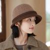 Woolen Bucket Hat Autumn and Winter Outdoor Leisure Windproof Warm Basin Hat Retro British Style Hat Women