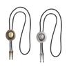 Western Bolo Tie With 3D Cowboy Hat Accent Adjustable Faux Leather Cord Necktie For Business Casual Mens Accessories