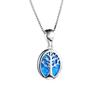 Blue Hope Tree Necklace Hollow Tree of Life Pendant New Jewelry