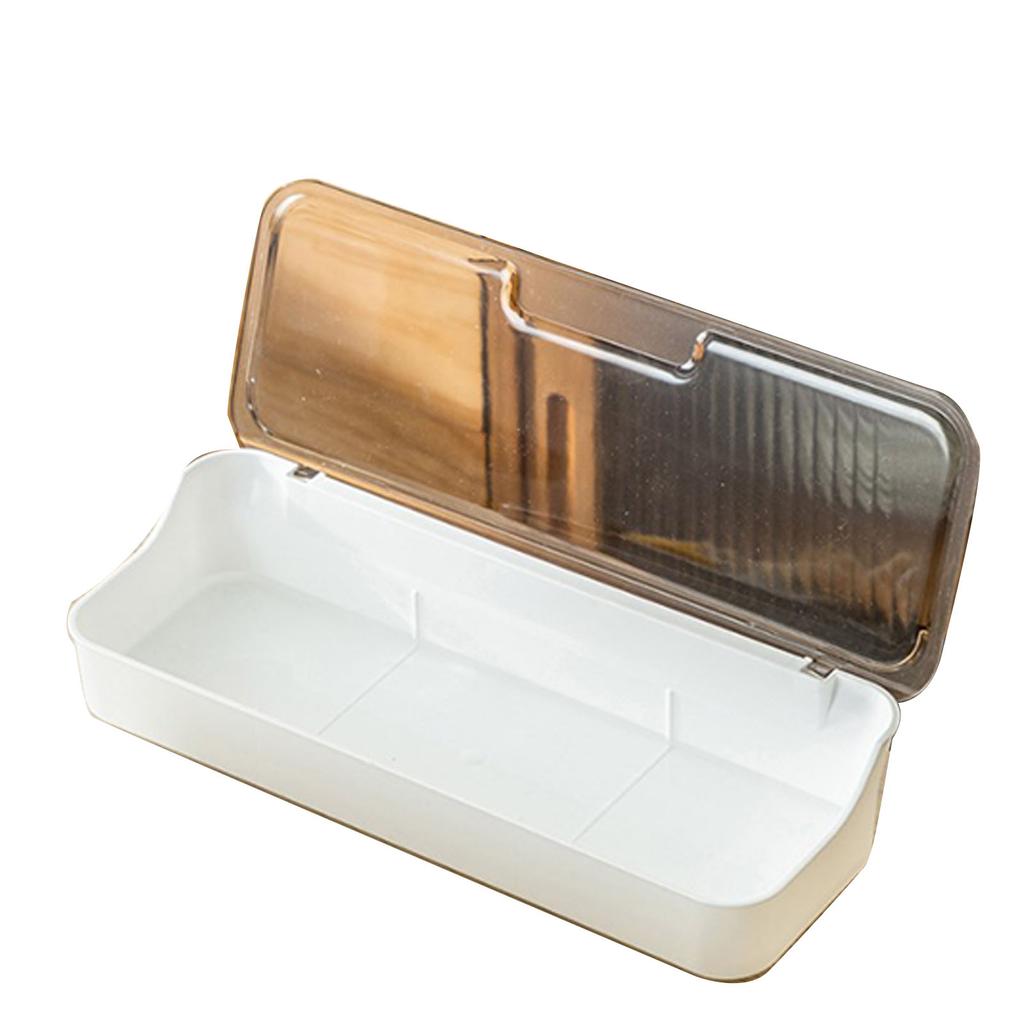 Chopsticks Drain Storage Box Plastic Kitchen Utensil Storage Container Cutlery Tray with Lid for