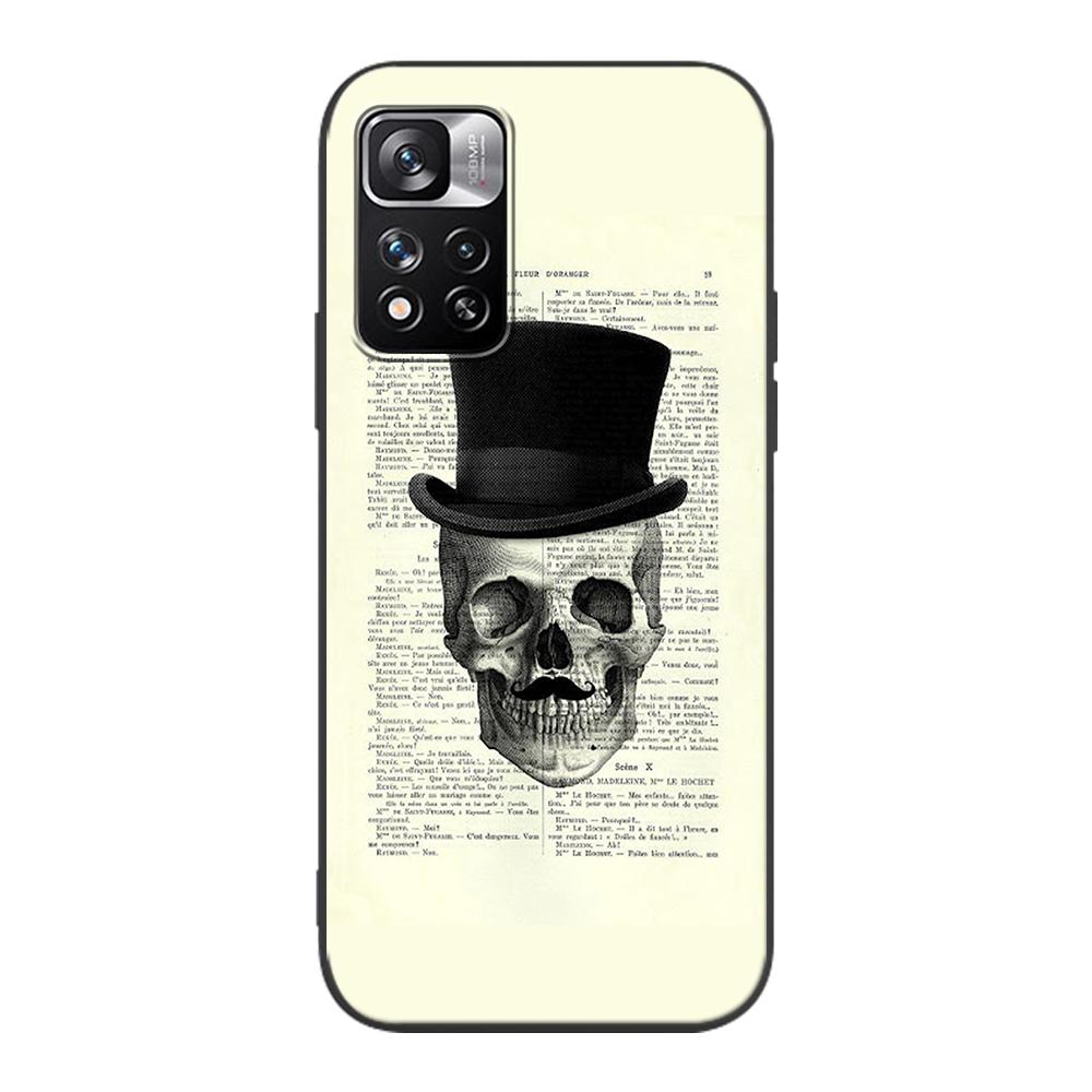 Skull With Roses Case for Xiaomi Redmi Note 9S 9 8 10 11 Pro 9C 9A 7 8T 7A 8A 6A 6 10S Black Soft Silicone Phone Cover Coque
