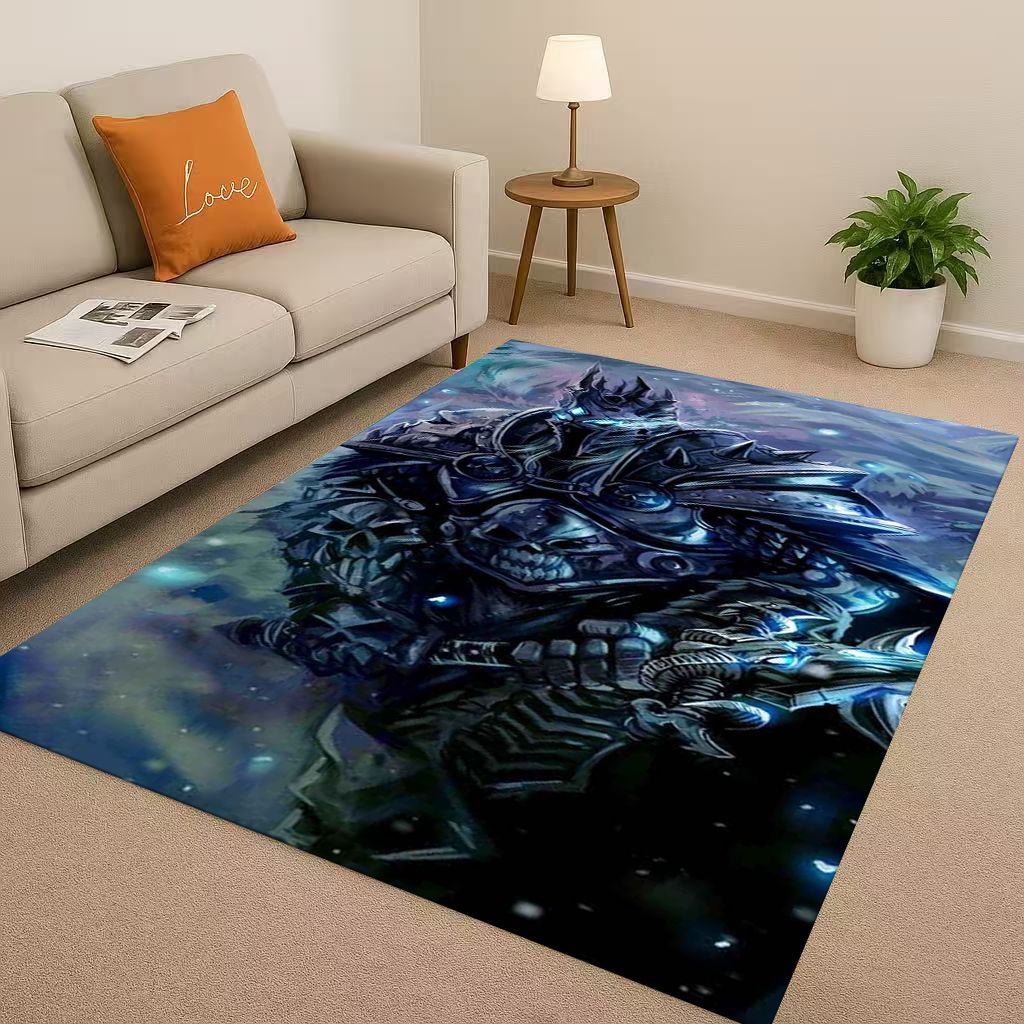 HD WOW World of Warcraft Game Demon Hunter Arthas Living Room Non-Slip Area Rug Carpet for Bedroom Playroom Sofa,Home Doormat