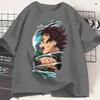 Unisex Kamado Tanjiro T Shirts Demon Slayered Pure Cotton Clothes Funny Short Sleeve Crewneck Tee Shirt Adult Tshirts
