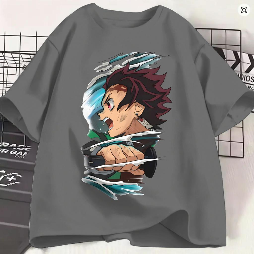 Unisex Kamado Tanjiro T Shirts Demon Slayered Pure Cotton Clothes Funny Short Sleeve Crewneck Tee Shirt Adult Tshirts