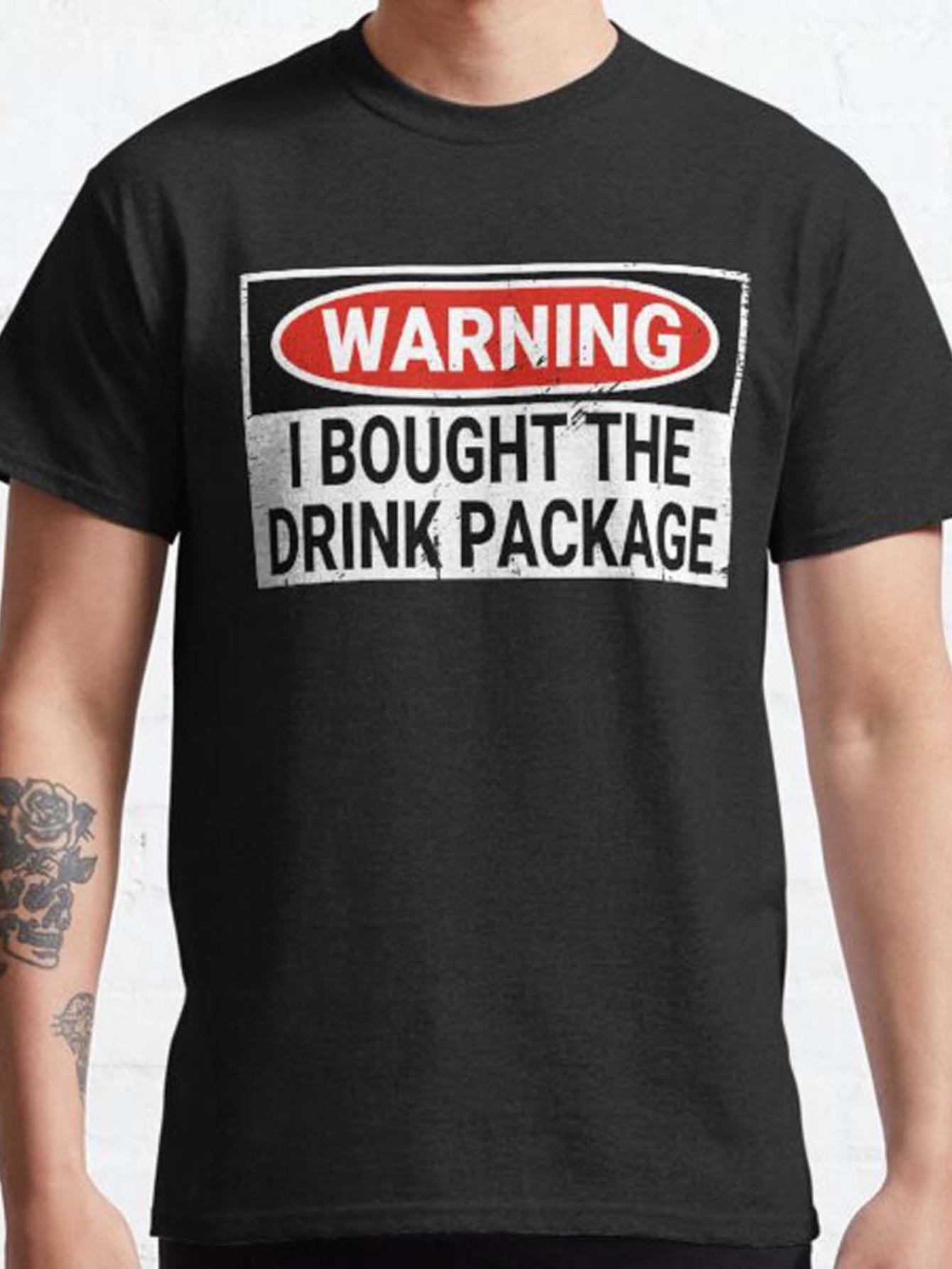 Top Pick Mens Designer TShirts with Bold Warning Graphic S