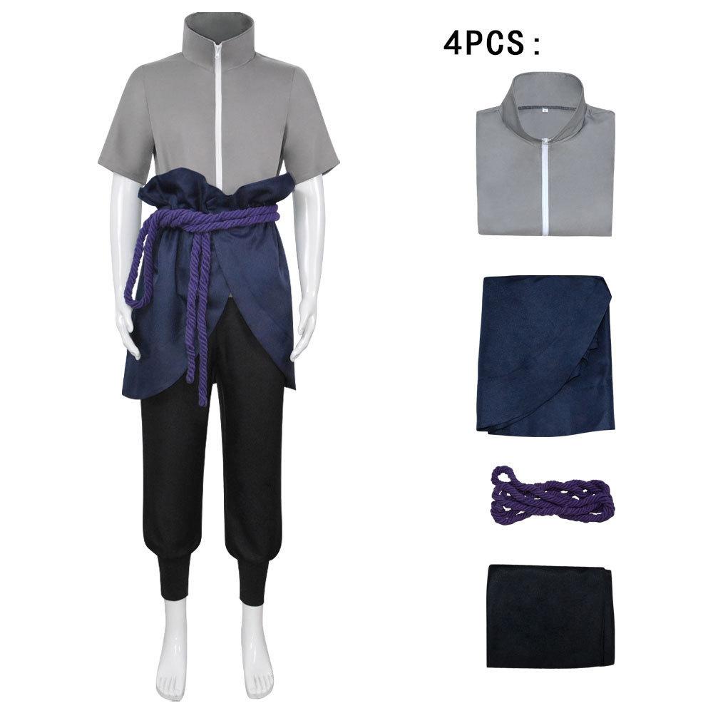 Costume Cosplay Ninja Uchiha Sasuke Anime Gioco di Ruolo Outfit per Performance di Halloween