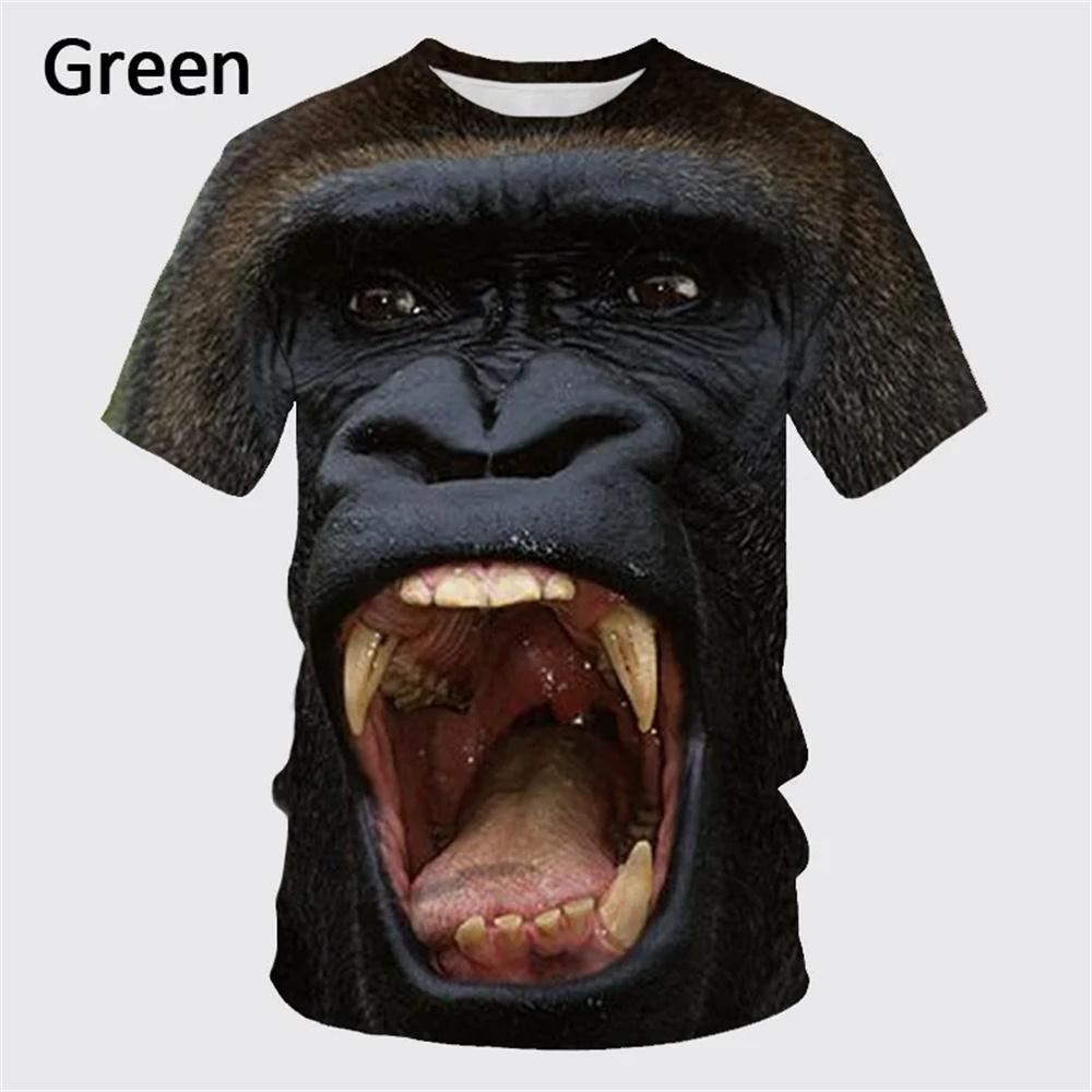 Lässiges Herren 3D Design Parodie Gorilla Lustiges Affen T-Shirt Lustiger Schmollmund Affe 3D Druck Sommer Kurzarmshirt Kinder