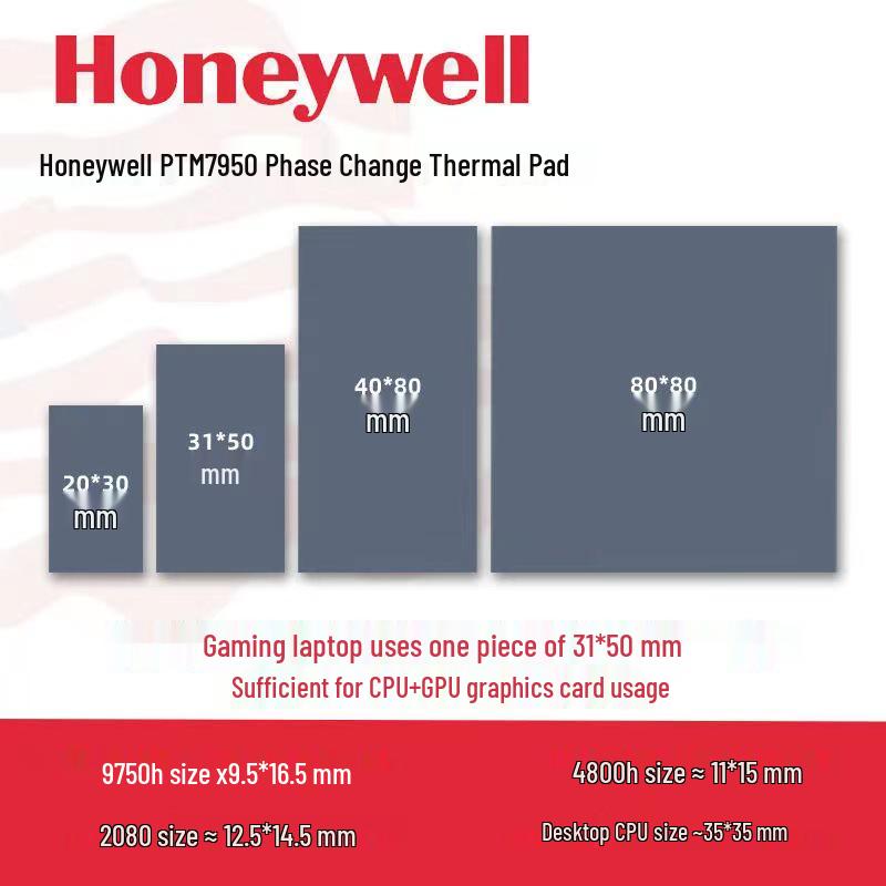 

Honeywell PTM7950 Phase Change Thermal Conductive Silicone Pad 20x30mm