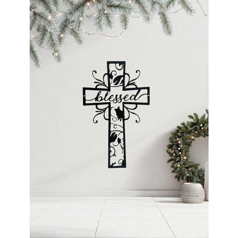 Metal Cross Wall Art Gift for Home and Office Holiday Decor