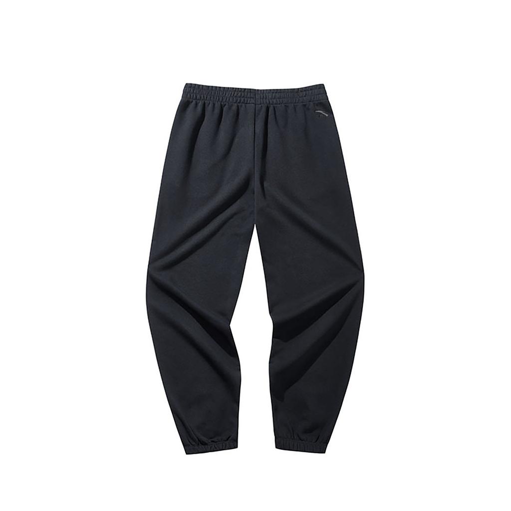 Anta Lifestyle Series Casual Comfortable Loose Knit Sports Pants Women bottoms Basic-Black 162448302S-2