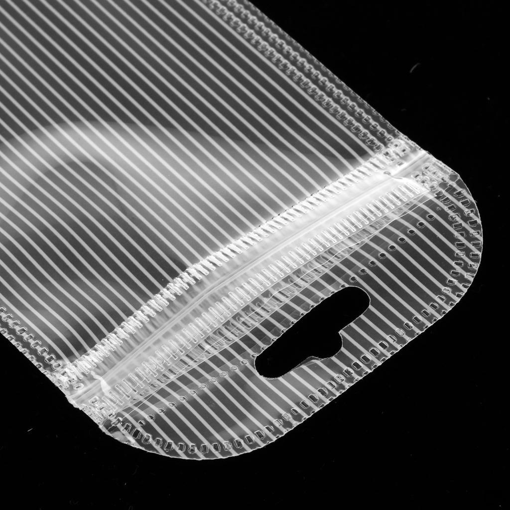 50pcs Bulk Clear PP Pouches Striped Zipper Jewelry Watch Storage