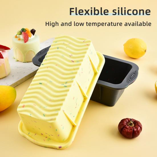 

Silicone Loaf Pan Non-Stick Bread Cake Mold for Oven Microwave Freezer Flexible Baking Tool for Home Bakery сірий