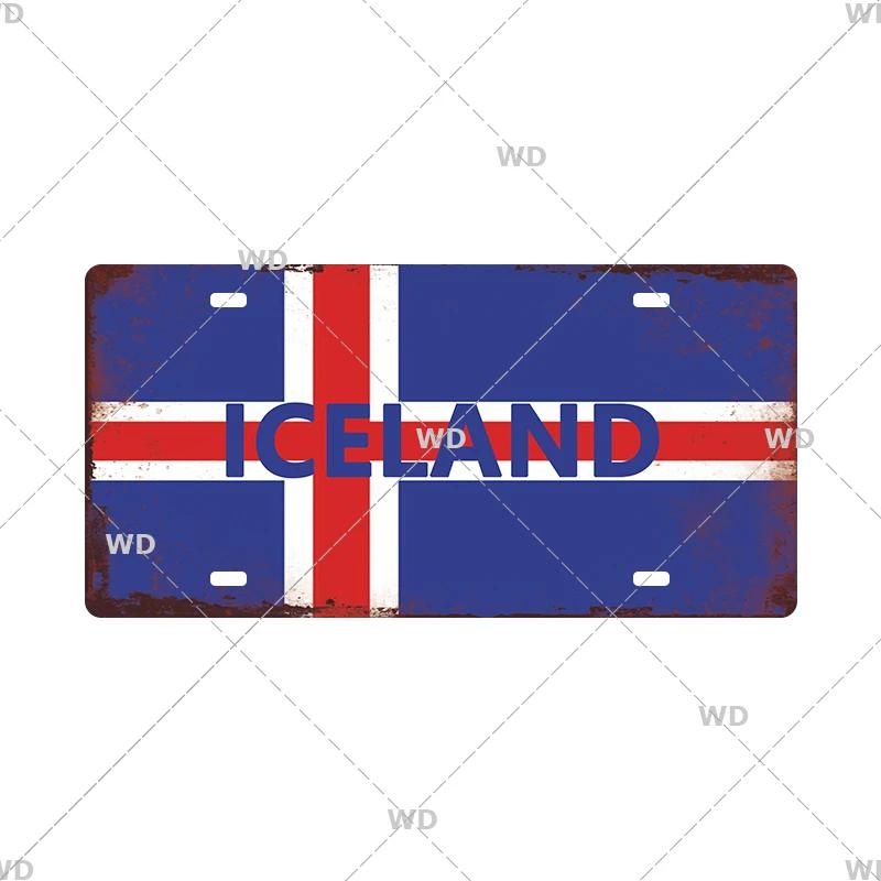 National Flag License Plate 6x12Inch Home Signs Metal Vintage Tin Sign Garage Bar Wall Signs Decor Patriots Best Gift Dustproof